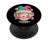 Cappello da giullare con elfo sorridente PopSockets PopGrip Adesivo