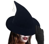 Cappello da Halloween per Adulti - Cappello a Tesa Larga con Ciondolo a Stella | Cappelli Costume per Donne, Travestimento Carnevale, Festival dei Fantasmi, Festa di Halloween, Accessorio Class