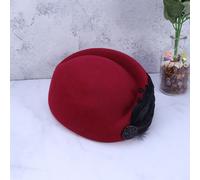 Cappello da hostess da donna Cappello da assistente di volo in lana di piume