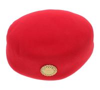 Cappello da hostess da donna rosso Cappello da assistente di in feltro