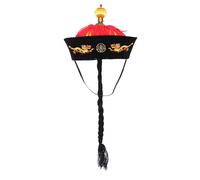Cappello Da Imperatore Cinese Retrò con Coda di Cavallo Lunga Del Drago Cinese
