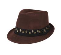 Cappello da jazz britannico, unisex, con borchie, cappello classico a cilindro, per gentlemen, punk, gangster, trilby, alla moda, per il tempo libero, caffè, Taglia unica