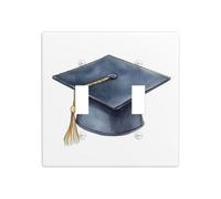 Cappello da laurea ad acquerello doppia gang copertura luce piastra da parete interruttore decorazione dimensioni standard - 11,4 x 11,4 cm
