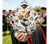 Cappello da laurea con anatra, per celebrazione fantasioso libro di laurea arancione laurea cappello decorazioni idee per celebrazione anno senior ricordo 24,9 x 24,9 cm