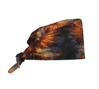 Cappello da lavoro/cappello da chef con motivo Falco di Fiamma e Ali, per uomo e donna, per chirurgia e infermieristica, nero