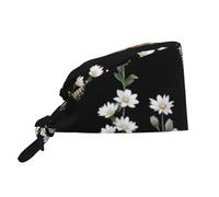 Cappello da lavoro/cappello da chef con stampa di farfalle danzanti per uomo e donna, per chirurgia e infermieristica, colore nero