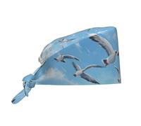 Cappello da lavoro con motivo oceanico per uomo e donna, ideale per pulizie, con fascia antisudore, comodo, regolabile, traspirante, con laccetti posteriori, perfetto per infermieri, chef e im