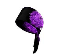 Cappello da lavoro da donna con bottone e fascia per il sudore Cappello da lavoro Mandala Fiore Viola, Viola, Taglia unica