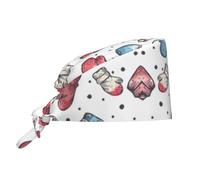 Cappello da lavoro invernale con punta a guanto per uomo e donna, cappello da lavoro per pulizie con fascia antisudore, comodo, regolabile, traspirante, con lacci per infermieri, chef, imbianchini