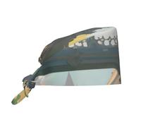 Cappello da lavoro per le pulizie con stampa "Fuori dal cancello del ", cappello da chef per uomo e donna, regolabile, traspirante, nero.