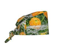 Cappello da lavoro per pulizie con grappolo di fiori gialli, cappello da chef per uomo e donna, per chirurgia e infermieristica.