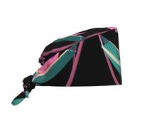 Cappello da lavoro per pulizie con immagine di un dinosauro rosa in amaca, cappello da chef per uomo e donna, per chirurgia e infermieristica