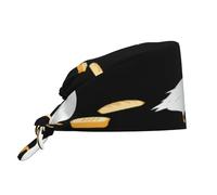 Cappello da lavoro per pulizie con immagine di un'oca che mangia il pane, cappello da chef per uomo e donna, per chirurgia e infermieristica, nero