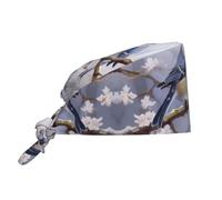 Cappello da lavoro per pulizie con stampa di due uccelli uno di fronte all'altro - Cappello da chef per uomo e donna, regolabile, traspirante, nero