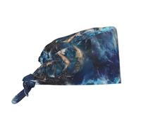 Cappello da lavoro per pulizie con stampa di nave pirata tra le onde, cappello da chef per uomo e donna, regolabile, traspirante, nero