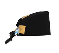 Cappello da lavoro per pulizie con stampa di un piccolo coniglio bianco che guarda la busta, cappello da chef per uomo e donna, regolabile e traspirante.