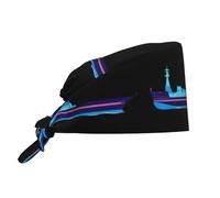 Cappello da lavoro per pulizie con stampa di veliero, ideale per uomo e donna, regolabile e traspirante, colore nero.