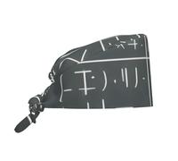 Cappello da lavoro per pulizie, con stampe di matematica, geometria, matematica, calcolo, stile chef, per uomo e donna, regolabile, traspirante, nero.