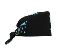 Cappello da lavoro per pulizie, un rifugio sicuro dalla pioggia, cappello da chef con stampe per uomo e donna, regolabile, traspirante, nero