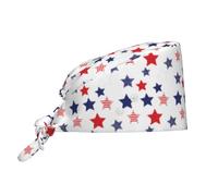 Cappello da Lavoro/Scrub con Stelle patriottiche e Fascia antisudore, Regolabile, alla Moda, con Laccetti Posteriori, per Uomo e Donna, Cappello da Chef