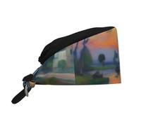Cappello da lavoro traspirante con motivo "L'alba 'impressionismo", regolabile e comodo, per uomo e donna, colore nero.
