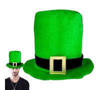 Cappello da leprechaun, cappello verde da leprechaun con fibbia, top per il giorno di San Patrizio, per adulti, uomini, donne