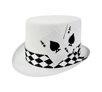 Cappello da Mago Accessorio Costume da Mago con Motivo Carte da