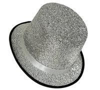 Cappello da mago, classico cappello a cilindro for spettacoli teatrali, eventi formali, accessori for costumi, spettacoli teatrali, copricapo, abbigliamento for feste natalizie, design elegante(Silver