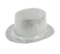 Cappello da mago, classico cappello a cilindro for spettacoli teatrali, eventi formali, accessori for costumi, spettacoli teatrali, copricapo, abbigliamento for feste natalizie, design elegante(Silver