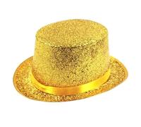 Cappello da mago, classico cappello a cilindro for spettacoli teatrali, eventi formali, accessori for costumi, spettacoli teatrali, copricapo, abbigliamento for feste natalizie, design elegante(Gold_5