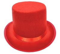 Cappello da mago, classico cappello a cilindro for spettacoli teatrali, eventi formali, accessori for costumi, spettacoli teatrali, copricapo, abbigliamento for feste natalizie, design elegante(Red_S