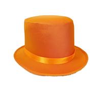 Cappello da mago nero con nastro rosso | Petto nero con nastro rosso, corona alta e tesa larga, per travestimenti, magia, carnevale, Halloween e feste a tema