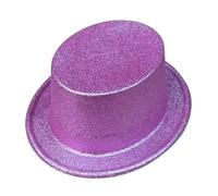 Cappello da mago per feste in costume da cowboy Fedora Cosplay Natale scintillante copertura per la testa per adulti