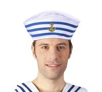 Cappello Da Marinaio Navy Regolabile, Classico Cappello Del Capitano Bianco Per Adulti | Cappelli Nautici Leggeri | Una Taglia Una Misura Più | Ideale Per Halloween, Abito Elegante, Cosplay, Eventi Di