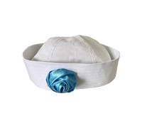 Cappello da marinaio per donna traspirante arrotolato tesa cappello capitano con decalcomanie rosa marinaio adulto adolescenti primavera blu navy cappelli carino cappelli sfusi per sposa addio al