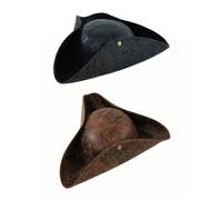 Cappello da marinaio/pirata in pelle marrone unisex, cappello da capitano alla moda per feste, spettacoli, costumi, maschere, cosplay, cappello da pirata, bandana da pirata, benda per occhio da pirata