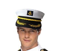 Cappello da marinaio, regolabile, accessorio per costume da crociera, spiaggia, pesca, Halloween, addio al celibato, cosplay, nautico, nautico, barca, lago, vela, blu navy
