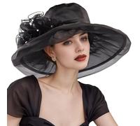 Cappello da matrimonio da donna, anti UV, in organza, cappello da donna, sole estivo, chic ed elegante, capeline da cerimonia, cocktail, party, berretti, berretti e cappelli, Derby a tesa larga Bob