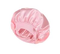 Cappello da notte in raso donna a tesa larga con fascia elastica morbida Cura dei capelli Cofano in seta Anti-crespo for la cura di bellezza per Home(Pink)