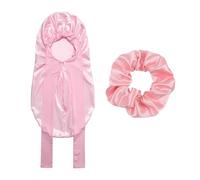 Cappello Da Notte Lungo Con Fascia Elastica 1 Pezzo Con Elastico Per Capelli 1 Pezzo, Cappello Turbante Rosa, Cappello Di Raso Da Donna, Cappello Di Seta Per Dormire, Cappello Riccio