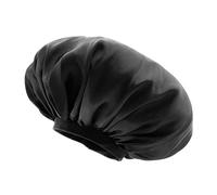 Zialofi Cappello Da Notte Regolabile in Raso Bonnet Night Sleep, Nero, 50-52cm