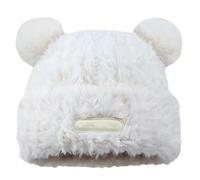 Cappello da Orso Donne Carine Cappelli Invernali con Orecchie di Orso alla Moda a Favore della Pelle Fuzzy Calda Cappello Fuce Furio Furia per attività all'aperto Inverno Bianco