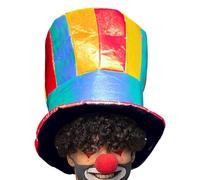 Cappello da pagliaccio, cilindro pazzo, accessorio a strisce, copricapo per adulti, feste di carnevale, costume divertente per bambini e adulti di tutte le età, per esibizioni da clown
