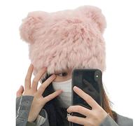 Cappello da panda in peluche finto con orecchie e orecchie da orso carino divertente cappello da adulto