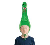 Cappello da pappagallo per bambini e genitori, cappello in peluche divertente per Natale, Halloween, feste a tema, spettacoli (Serpente verde-Kid)
