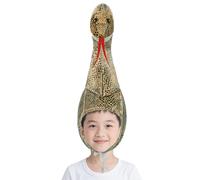 Cappello da pappagallo per bambini e genitori, cappello in peluche divertente per Natale, Halloween, feste a tema, spettacoli (serpente marrone-kid)