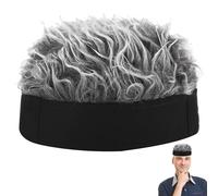 Cappello da parrucca per uomo - Parrucca con morbido berretto con capelli finti sfalsati | Protezione solare regolabile da uomo Cappello da parrucca per capelli per Natale, compleanno