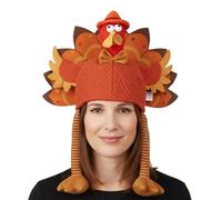Cappello da per il Ringraziamento, per cosplay, vacanze, cappello in peluche dal design realistico, accessorio per costume festivo, copricapo per feste con vestibilità regolabile
