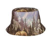 Cappello Da Pesca Grizzly Bear In The Mountains Bucket Hat Trekking