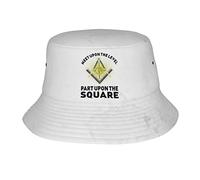 Cappello da Pesca, Meet Upon The Level Masonic Black Cappello Trekking Moda, Protezione del Sole Bucket Hat per Primavera All'Aperto Pesca